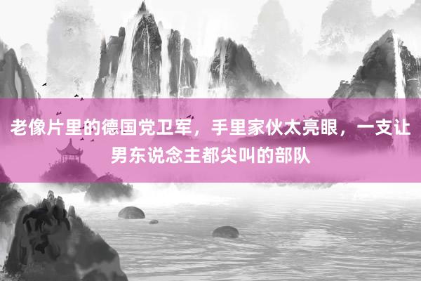 老像片里的德国党卫军，手里家伙太亮眼，一支让男东说念主都尖叫的部队