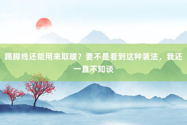 踢脚线还能用来取暖？要不是看到这种装法，我还一直不知谈