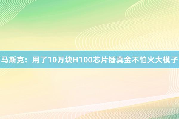 马斯克：用了10万块H100芯片锤真金不怕火大模子