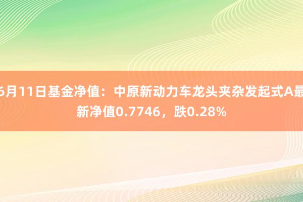 6月11日基金净值：中原新动力车龙头夹杂发起式A最新净值0.7746，跌0.28%