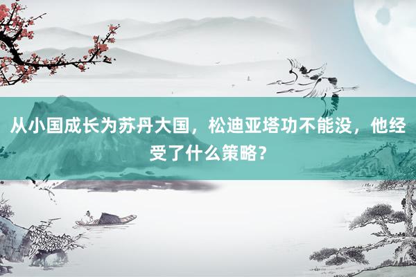 从小国成长为苏丹大国，松迪亚塔功不能没，他经受了什么策略？