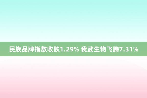 民族品牌指数收跌1.29% 我武生物飞腾7.31%