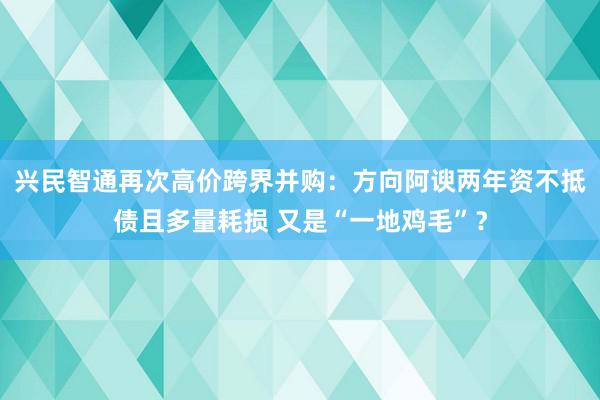 兴民智通再次高价跨界并购：方向阿谀两年资不抵债且多量耗损 又是“一地鸡毛”？