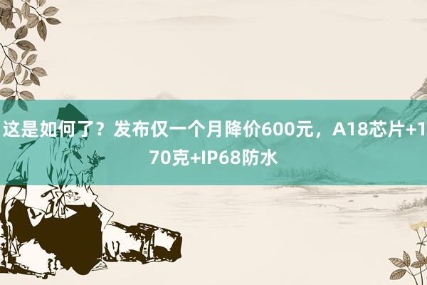 这是如何了？发布仅一个月降价600元，A18芯片+170克+IP68防水